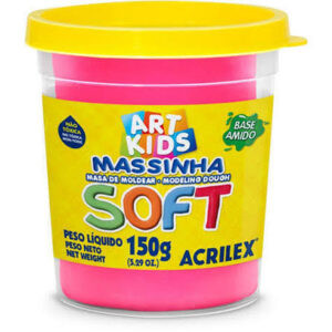 Pote de massinha de modelar rosa -  Acrilex