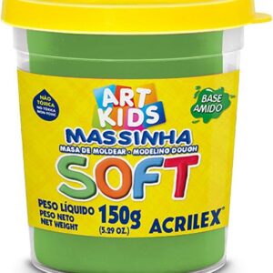 Pote de massinha de modelar verde -  Acrilex