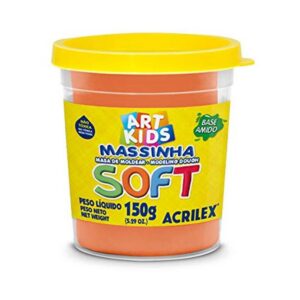 Pote de massinha de modelar laranja -  Acrilex