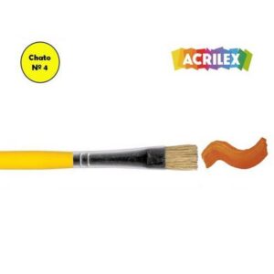 Pincel chato amarelo nº 4