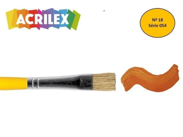 Pincel chato amarelo nº 18